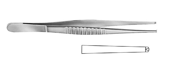 MODELL USA Пінцет хірургічний; прямий; 1x2 зубчики; 31,0см; ширина бранш 3,8+/-0,2. Tontarra Medizintechnik GmbH